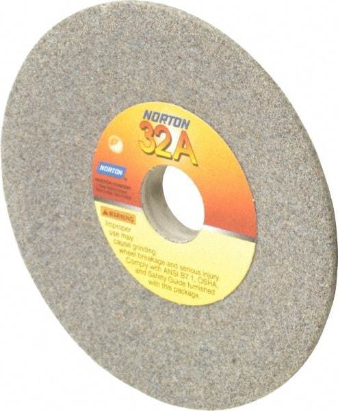 Norton - 4" Diam, 3/4" Hole Size, 1/2" Overall Thickness, 60 Grit, Type 12 Tool & Cutter Grinding Wheel - Medium Grade, Aluminum Oxide, K Hardness, Vitrified Bond, 6,210 RPM - Eagle Tool & Supply