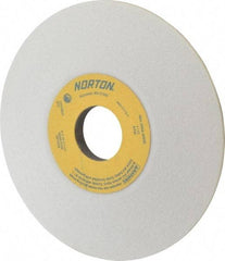 Norton - 6" Diam, 1-1/4" Hole Size, 1/2" Overall Thickness, 60 Grit, Type 12 Tool & Cutter Grinding Wheel - Medium Grade, Aluminum Oxide, K Hardness, Vitrified Bond, 4,140 RPM - Eagle Tool & Supply