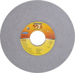 Norton - 6" Diam, 1-1/4" Hole Size, 1/2" Overall Thickness, 60 Grit, Type 12 Tool & Cutter Grinding Wheel - Medium Grade, Aluminum Oxide, J Hardness, Vitrified Bond, 4,140 RPM - Eagle Tool & Supply