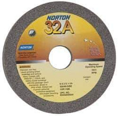 Norton - 6" Diam, 1-1/4" Hole Size, 2" Overall Thickness, 46 Grit, Type 6 Tool & Cutter Grinding Wheel - Coarse Grade, Aluminum Oxide, I Hardness, Vitrified Bond, 3,820 RPM - Eagle Tool & Supply