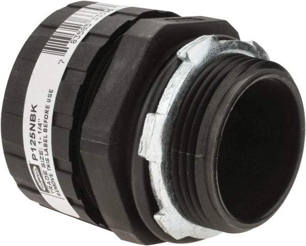 Hubbell Wiring Device-Kellems - 1-1/4" Trade, Nylon Push In Straight Liquidtight Conduit Connector - Noninsulated - Eagle Tool & Supply