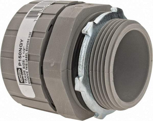 Hubbell Wiring Device-Kellems - 1-1/2" Trade, Nylon Push In Straight Liquidtight Conduit Connector - Noninsulated - Eagle Tool & Supply