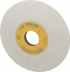 Norton - 6" Diam, 1-1/4" Hole Size, 1/2" Overall Thickness, 60 Grit, Type 12 Tool & Cutter Grinding Wheel - Medium Grade, Aluminum Oxide, J Hardness, Vitrified Bond, 4,140 RPM - Eagle Tool & Supply