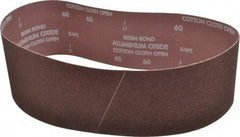 Norton - 4" Wide x 36" OAL, 60 Grit, Aluminum Oxide Abrasive Belt - Aluminum Oxide, Medium, Coated, X Weighted Cloth Backing, Series R228 - Eagle Tool & Supply