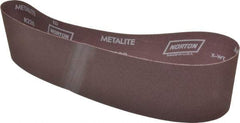 Norton - 4" Wide x 36" OAL, 180 Grit, Aluminum Oxide Abrasive Belt - Aluminum Oxide, Very Fine, Coated, X Weighted Cloth Backing, Series R228 - Eagle Tool & Supply