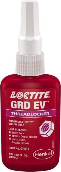 Loctite - 50 mL, Purple, Low Strength Liquid Threadlocker - Eagle Tool & Supply