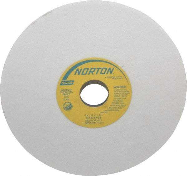 Norton - 8" Diam x 1-1/4" Hole x 1/4" Thick, K Hardness, 80 Grit Surface Grinding Wheel - Aluminum Oxide, Type 1, Medium Grade, 3,600 Max RPM, Vitrified Bond, No Recess - Eagle Tool & Supply