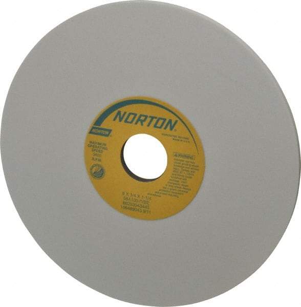 Norton - 8" Diam x 1-1/4" Hole x 1/4" Thick, I Hardness, 100 Grit Surface Grinding Wheel - Aluminum Oxide, Type 1, Fine Grade, 3,600 Max RPM, Vitrified Bond, No Recess - Eagle Tool & Supply