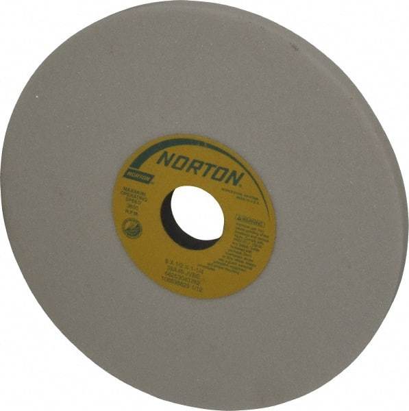 Norton - 8" Diam x 1-1/4" Hole x 1/2" Thick, J Hardness, 46 Grit Surface Grinding Wheel - Aluminum Oxide, Type 1, Coarse Grade, 3,600 Max RPM, Vitrified Bond, No Recess - Eagle Tool & Supply