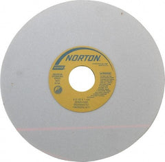 Norton - 8" Diam x 1-1/4" Hole x 1/2" Thick, I Hardness, 60 Grit Surface Grinding Wheel - Aluminum Oxide, Type 1, Medium Grade, 3,600 Max RPM, Vitrified Bond, No Recess - Eagle Tool & Supply
