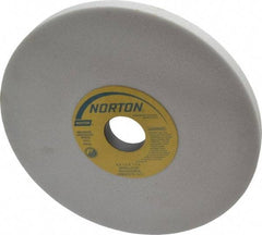 Norton - 8" Diam x 1-1/4" Hole x 1/2" Thick, J Hardness, 60 Grit Surface Grinding Wheel - Aluminum Oxide, Type 1, Medium Grade, 3,600 Max RPM, Vitrified Bond, No Recess - Eagle Tool & Supply