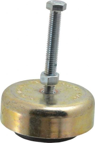 Tech Products - 150 Lb Capacity, 3/8-16 Thread, Steel Stud, Studded Socket Mount Leveling Mount - 3" Stud Length, 3-1/8" Base Diam, Neoprene Pad, 3/8" Hex - Eagle Tool & Supply