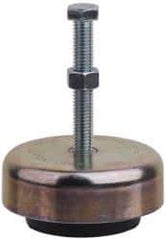 Tech Products - 250 Lb Capacity, 3/8-16 Thread, Steel Stud, Studded Socket Mount Leveling Mount - 3" Stud Length, 3-1/8" Base Diam, Neoprene Pad, 3/8" Hex - Eagle Tool & Supply