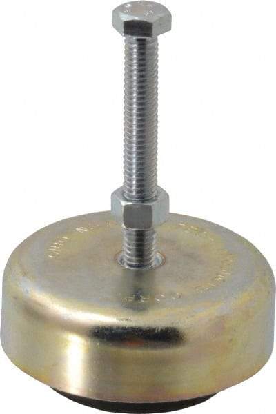 Tech Products - 500 Lb Capacity, 3/8-16 Thread, Steel Stud, Studded Socket Mount Leveling Mount - 3" Stud Length, 3-1/8" Base Diam, Neoprene Pad, 3/8" Hex - Eagle Tool & Supply