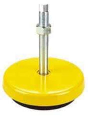 Tech Products - 13000 Lb Capacity, 3/4-10 Thread, Steel Stud, Studded Socket Mount Leveling Mount - 8" Stud Length, 9 Base Diam, Neoprene Pad, 3/4" Hex - Eagle Tool & Supply