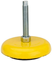 Tech Products - 4500 Lb Capacity, 3/4-10 Thread, Steel Stud, Studded Socket Mount Leveling Mount - 5" Stud Length, 6-1/4" Base Diam, Neoprene Pad, 3/4" Hex - Eagle Tool & Supply