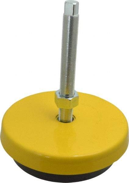Tech Products - 13000 Lb Capacity, 1-14 Thread, Steel Stud, Studded Socket Mount Leveling Mount - 8" Stud Length, 9 Base Diam, Neoprene Pad, 1" Hex - Eagle Tool & Supply