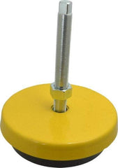 Tech Products - 13000 Lb Capacity, 1-14 Thread, Steel Stud, Studded Socket Mount Leveling Mount - 8" Stud Length, 9 Base Diam, Neoprene Pad, 1" Hex - Eagle Tool & Supply