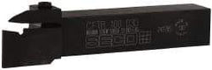 Seco - External Thread, 0.43" Max Depth of Cut, 3mm Min Groove Width, 6" OAL, Right Hand Indexable Grooving Cutoff Toolholder - 1" Shank Height x 1" Shank Width, LC..1603.. Insert Style, CFTR Toolholder Style, Series Multi-Directional Turning (MDT) - Eagle Tool & Supply