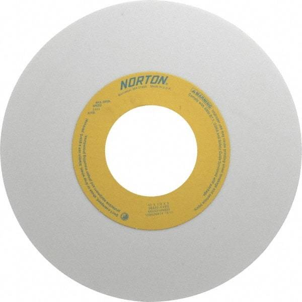 Norton - 10" Diam x 3" Hole x 1/2" Thick, K Hardness, 60 Grit Surface Grinding Wheel - Aluminum Oxide, Type 1, Medium Grade, 2,485 Max RPM, Vitrified Bond, No Recess - Eagle Tool & Supply