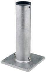THERN - 8 Inches Long x 8 Inches Wide x 14.56 Inches Deep x 1/2 Inches Thick Davit Crane Pedestal/Socket Base - 7 Inches Distance Between Mounting Hole Centers, 0.41 Inches Hole Diameter, Galvanized Finish - Eagle Tool & Supply