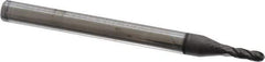 Niagara Cutter - 1/16" Diam, 3/16" LOC, 4 Flute Solid Carbide Ball End Mill - Diamond Finish, Single End, 1-1/2" OAL, 1/8" Shank Diam, Spiral Flute - Eagle Tool & Supply