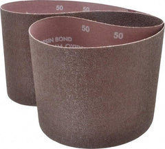 Norton - 6" Wide x 48" OAL, 50 Grit, Aluminum Oxide Abrasive Belt - Aluminum Oxide, Coarse, Coated, X Weighted Cloth Backing - Eagle Tool & Supply