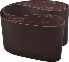 Norton - 6" Wide x 48" OAL, 320 Grit, Aluminum Oxide Abrasive Belt - Aluminum Oxide, Extra Fine, Coated, X Weighted Cloth Backing, Series R228 - Eagle Tool & Supply