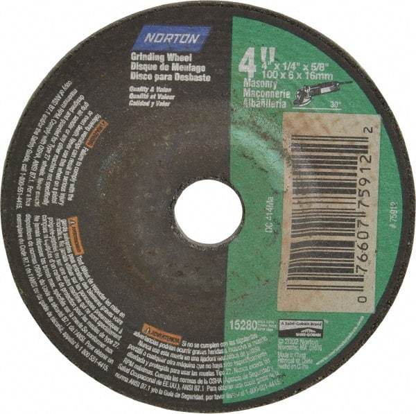 Norton - 10" Diam x 3" Hole x 3/4" Thick, I Hardness, 60 Grit Surface Grinding Wheel - Aluminum Oxide, Type 1, Medium Grade, 2,485 Max RPM, Vitrified Bond, No Recess - Eagle Tool & Supply