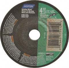 Norton - 10" Diam x 3" Hole x 3/4" Thick, I Hardness, 60 Grit Surface Grinding Wheel - Aluminum Oxide, Type 1, Medium Grade, 2,485 Max RPM, Vitrified Bond, No Recess - Eagle Tool & Supply