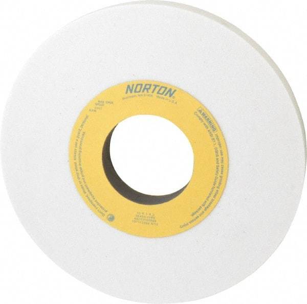 Norton - 10" Diam x 3" Hole x 1" Thick, I Hardness, 60 Grit Surface Grinding Wheel - Aluminum Oxide, Type 1, Medium Grade, 2,485 Max RPM, Vitrified Bond, No Recess - Eagle Tool & Supply