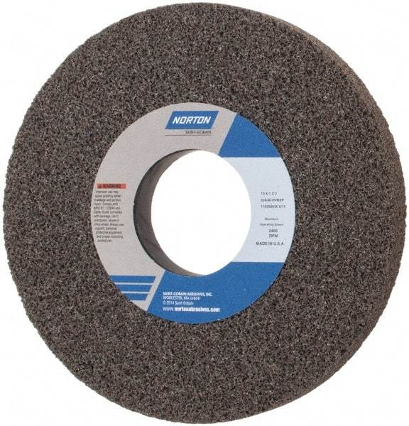 Norton - 10" Diam x 3" Hole x 1" Thick, H Hardness, 46 Grit Surface Grinding Wheel - Aluminum Oxide, Type 1, Coarse Grade, 2,485 Max RPM, Vitrified Bond, No Recess - Eagle Tool & Supply