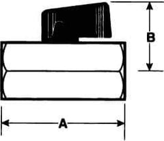Voss - 1/8" Pipe, Full Port, Brass Miniature Ball Valve - Inline - Two Way Flow, MNPT x FNPT Ends, Wedge Handle, 450 WOG - Eagle Tool & Supply