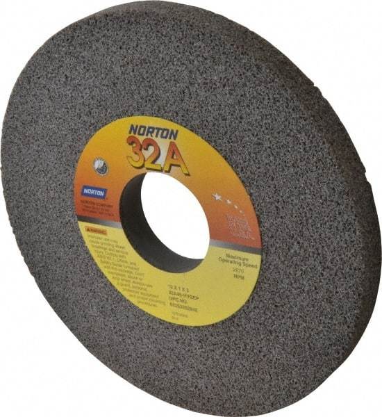 Norton - 12" Diam x 3" Hole x 1" Thick, H Hardness, 46 Grit Surface Grinding Wheel - Aluminum Oxide, Type 1, Coarse Grade, 2,070 Max RPM, Vitrified Bond, No Recess - Eagle Tool & Supply