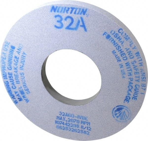 Norton - 12" Diam x 5" Hole x 1" Thick, I Hardness, 60 Grit Surface Grinding Wheel - Aluminum Oxide, Type 1, Medium Grade, 2,070 Max RPM, Vitrified Bond, No Recess - Eagle Tool & Supply