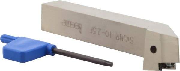 Iscar - SVJN, Right Hand Cut, 5/8" Shank Height x 5/8" Shank Width, Negative Rake Indexable Turning Toolholder - 4" OAL, VN..2.5 Insert Compatibility, Series Isoturn - Eagle Tool & Supply