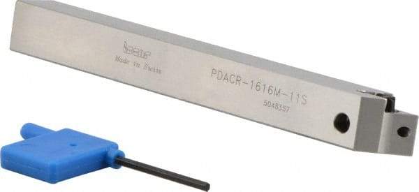 Iscar - PDAC, Right Hand Cut, 16mm Shank Height x 16mm Shank Width, Neutral Rake Indexable Turning Toolholder - 150mm OAL, DC..11T3.. Insert Compatibility, Series Isoturn - Eagle Tool & Supply