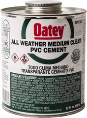 Oatey - 32 oz All-Purpose Medium Bodied Cement - Clear, Use with PVC - Eagle Tool & Supply