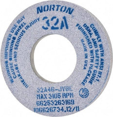 Norton - 12" Diam x 5" Hole x 1-1/2" Thick, J Hardness, 46 Grit Surface Grinding Wheel - Aluminum Oxide, Type 5, Coarse Grade, 2,070 Max RPM, Vitrified Bond, One-Side Recess - Eagle Tool & Supply