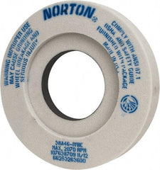 Norton - 12" Diam x 5" Hole x 2" Thick, I Hardness, 46 Grit Surface Grinding Wheel - Aluminum Oxide, Type 7, Coarse Grade, 2,070 Max RPM, Vitrified Bond, Two-Side Recess - Eagle Tool & Supply