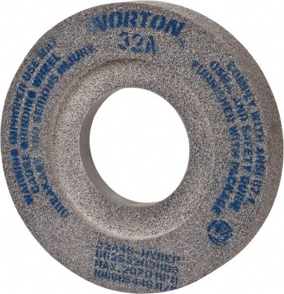 Norton - 12" Diam x 5" Hole x 2" Thick, H Hardness, 46 Grit Surface Grinding Wheel - Aluminum Oxide, Type 7, Coarse Grade, 2,070 Max RPM, Vitrified Bond, Two-Side Recess - Eagle Tool & Supply