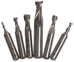 Cleveland - 1/8 to 1/2", 2 Flute End Mill Set - Uncoated, Cobalt, Centercutting - Eagle Tool & Supply