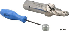 Iscar - 1.42" Max Drill Depth, 2xD, 18mm Diam, Indexable Insert Drill - 1" Shank Diam, Straight Shank - Eagle Tool & Supply