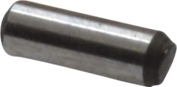 Value Collection - 1/16" Diam x 3/16" Pin Length Grade 8 Alloy Steel Standard Dowel Pin - C 50-58 Hardness, 800 Lb Breaking Strength, 1 Beveled & 1 Rounded End - Eagle Tool & Supply