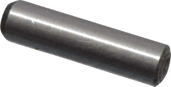Value Collection - 1/16" Diam x 1/4" Pin Length Grade 8 Alloy Steel Standard Dowel Pin - C 50-58 Hardness, 800 Lb Breaking Strength, 1 Beveled & 1 Rounded End - Eagle Tool & Supply