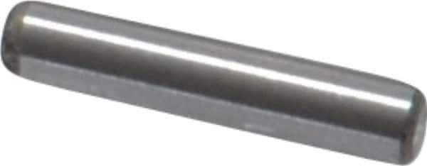 Value Collection - 1/16" Diam x 5/16" Pin Length Grade 8 Alloy Steel Standard Dowel Pin - C 50-58 Hardness, 800 Lb Breaking Strength, 1 Beveled & 1 Rounded End - Eagle Tool & Supply