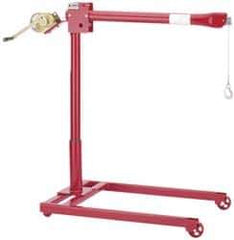 THERN - 44-1/2 Inches Long x 29-1/2 Inches Wide x 19 Inches Deep x 4-3/4 Inches Thick Davit Crane Mobile Wheel Base - 24 Inches Distance Between Mounting Hole Centers, 0.69 Inches Hole Diameter, Enamel Finish - Eagle Tool & Supply