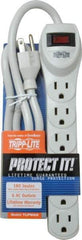 Tripp-Lite - 6 Outlets, 120 Volts, 15 Amps, 2' Cord, Power Outlet Strip - Free Hanging, Keyhole Mount, 5-15P NEMA Configuration, 23.98" Strip, UL1449 3rd Edition - Eagle Tool & Supply