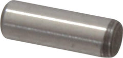 Value Collection - 1/8" Diam x 3/8" Pin Length Grade 8 Alloy Steel Standard Dowel Pin - C 50-58 Hardness, 3,200 Lb Breaking Strength, 1 Beveled & 1 Rounded End - Eagle Tool & Supply