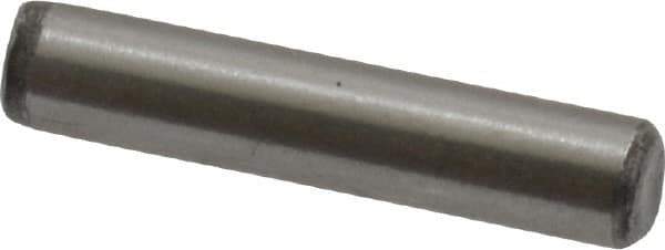 Value Collection - 1/8" Diam x 5/8" Pin Length Grade 8 Alloy Steel Standard Dowel Pin - C 50-58 Hardness, 3,200 Lb Breaking Strength, 1 Beveled & 1 Rounded End - Eagle Tool & Supply